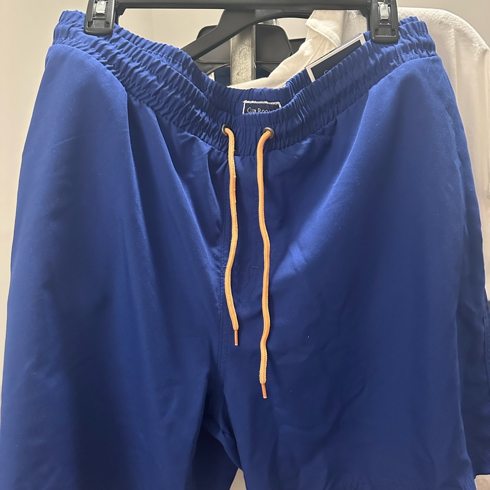 Blue swim trunk Shorts with Yellow Drawstring
